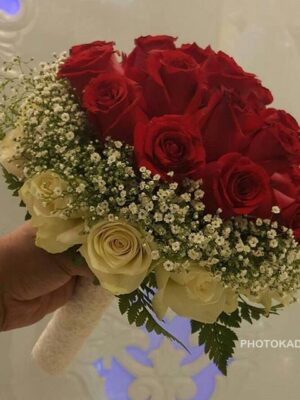 دسته گل عروس رز